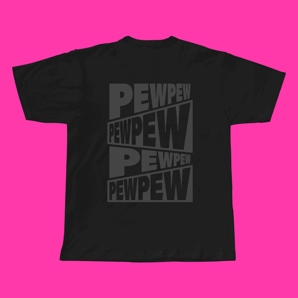 T-shirt PEW PEW V6, costas