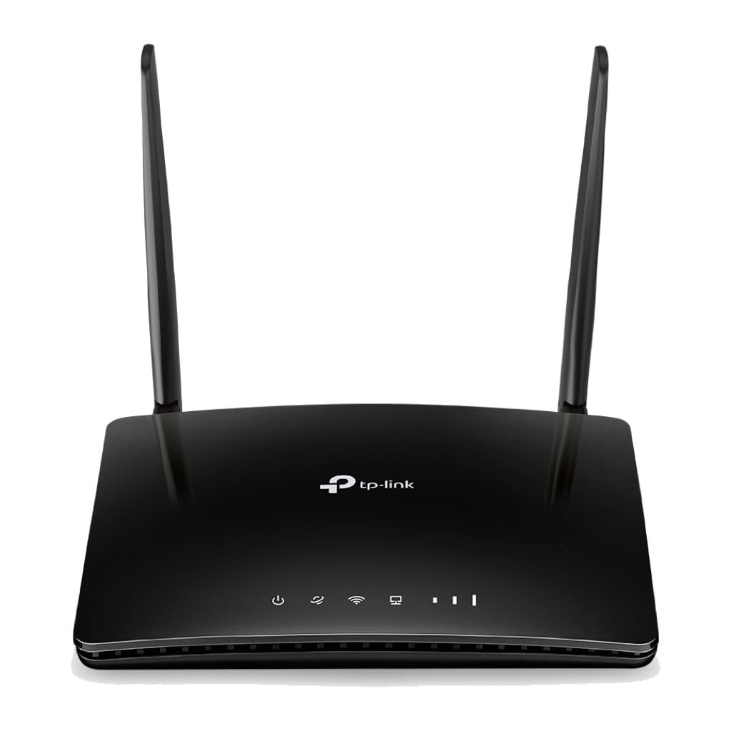 TP-Link TL-MR6400 4G router, front view with status LEDs