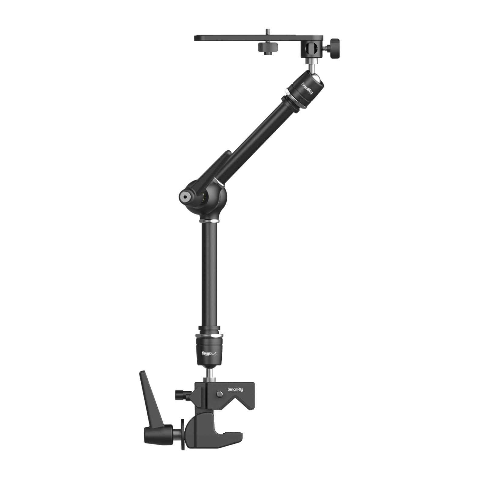 SmallRig 4862 magic arm raised on the super clamp, side view with top plate level