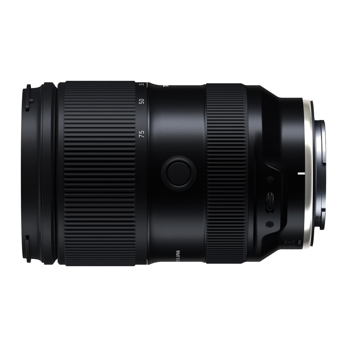 Tamron 28-75mm F/2.8 Di III VXD G2 opposite side with zoom ring, focus ring and USB-C port