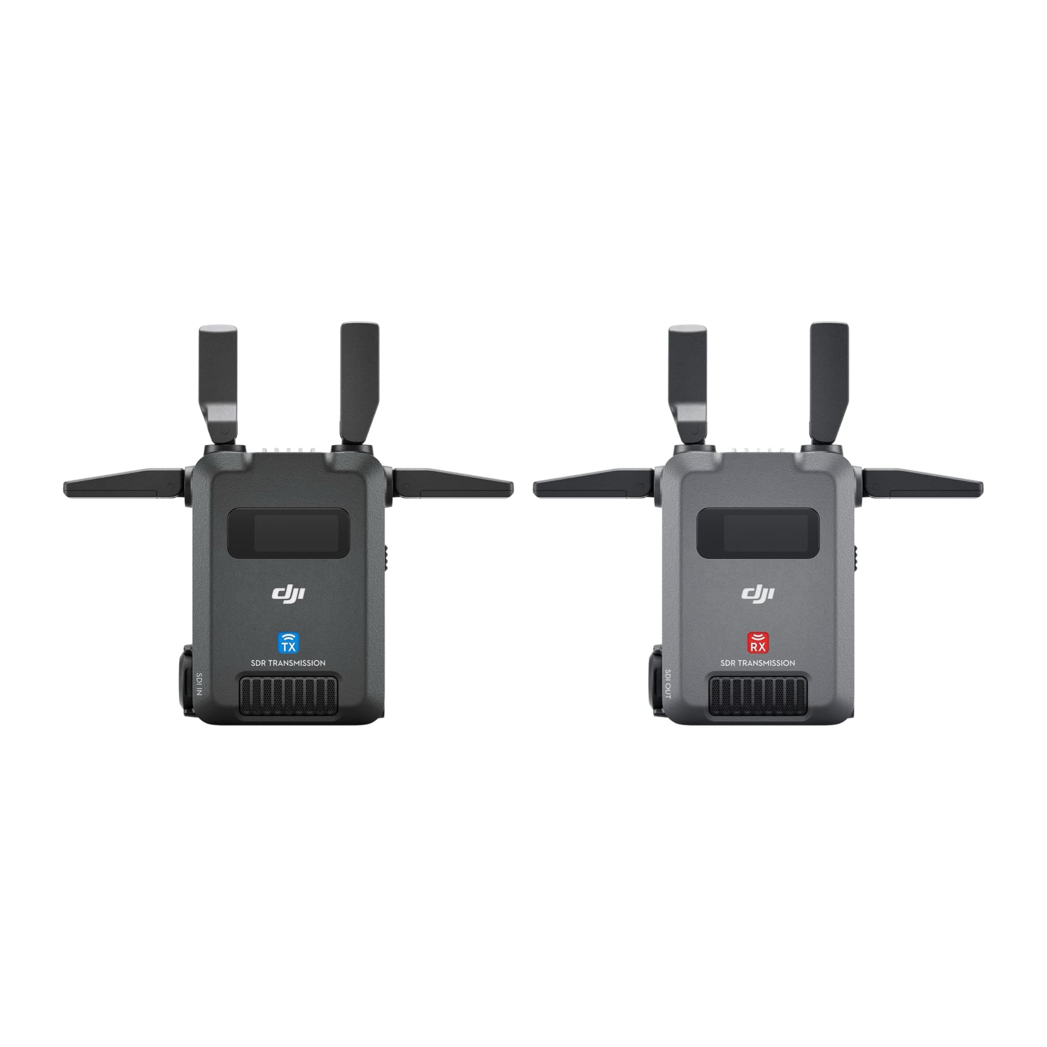 DJI SDR Transmission transmitter (TX) and receiver (RX) side by side, front view