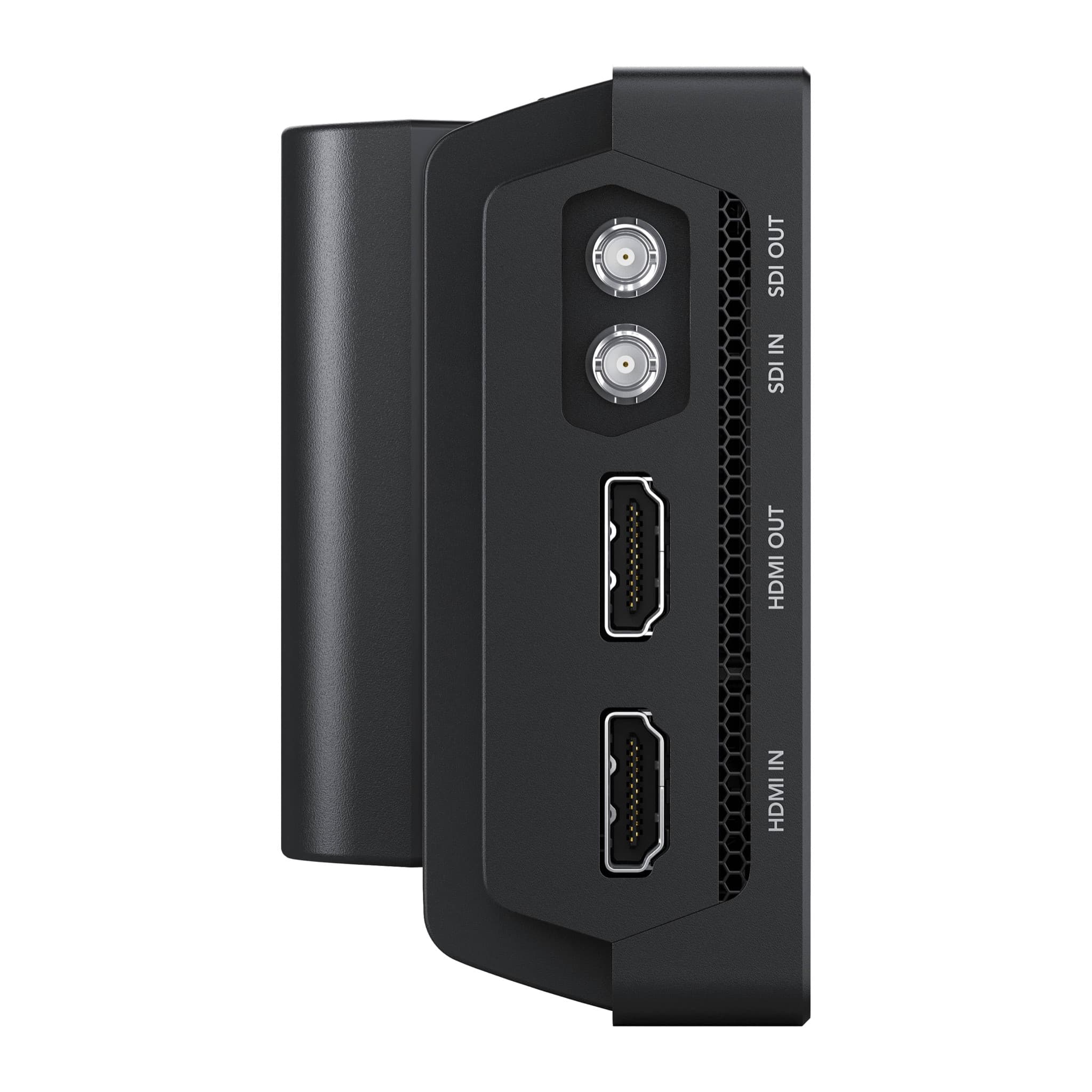 Blackmagic Video Assist 5" 12G HDR side panel with 12G-SDI in/out and HDMI in/out connectors