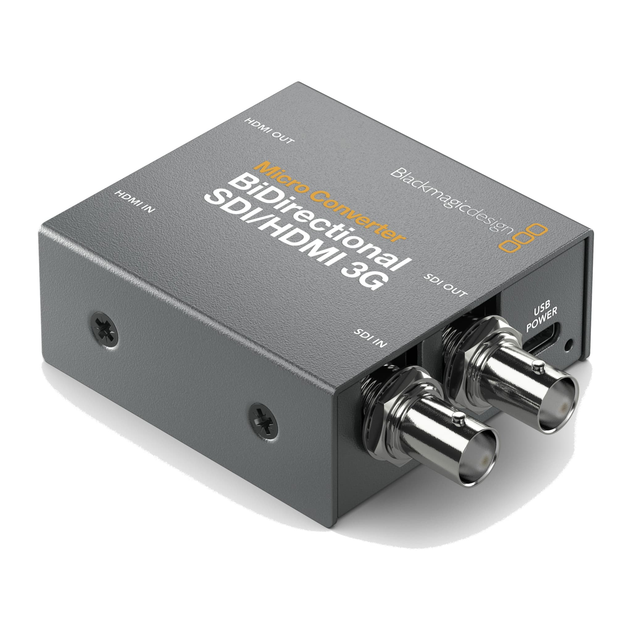 Micro Converter BiDirectional SDI/HDMI 3G showing the SDI in and out BNCs and USB-C power port