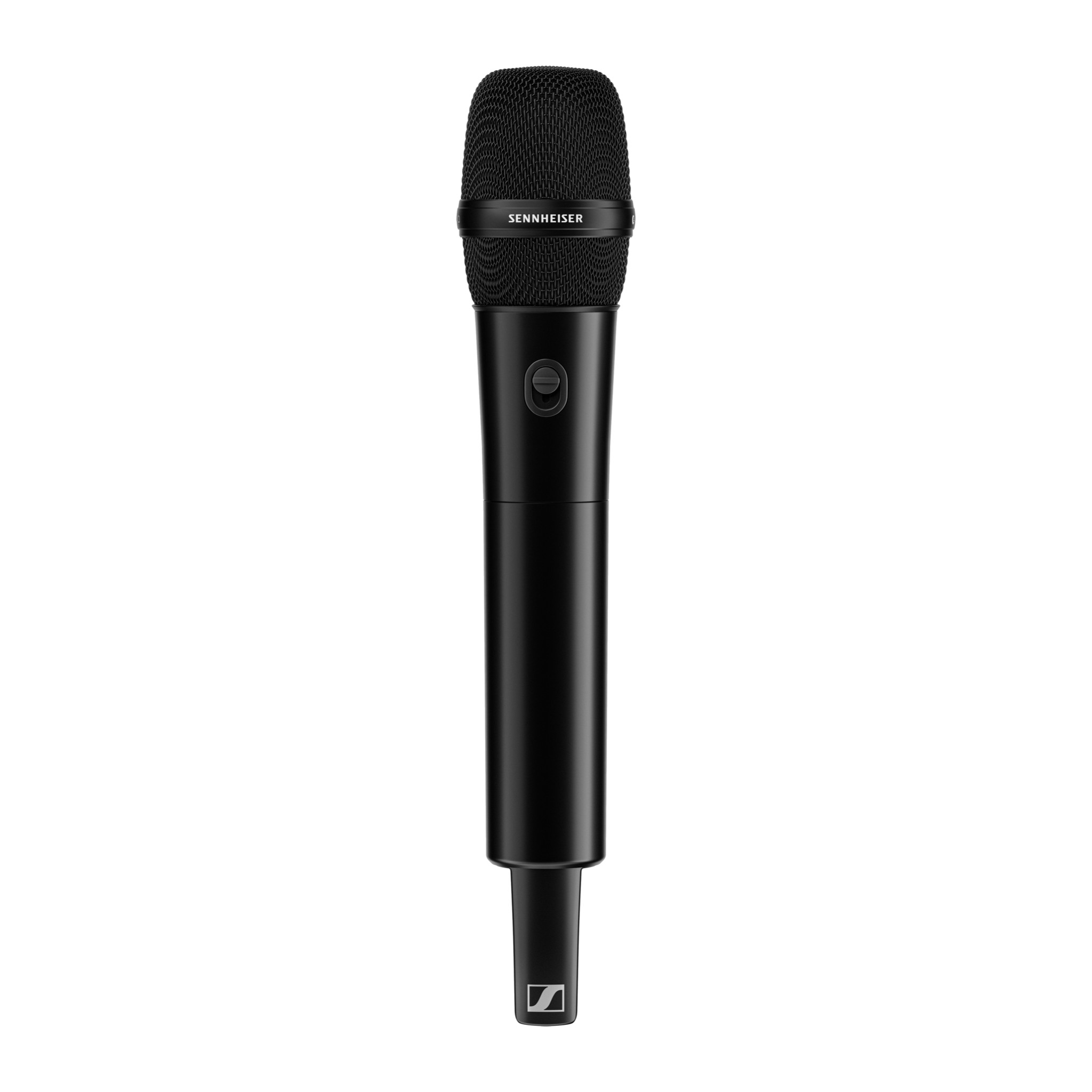 Sennheiser EW-DX SKM-S handheld transmitter with black dynamic capsule, front view