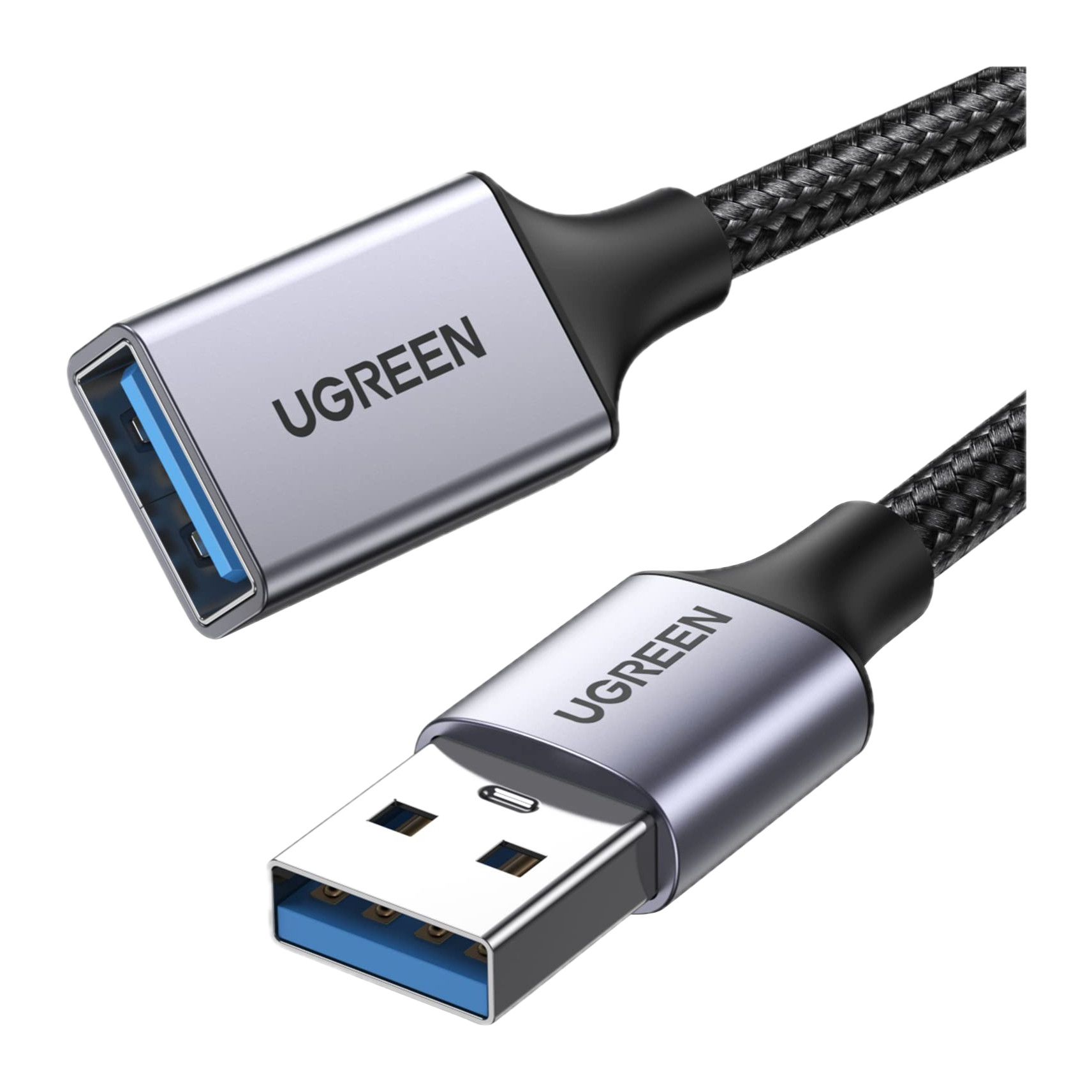 UGREEN USB 3.0 extension cable with braided jacket and aluminium USB-A male and female plugs