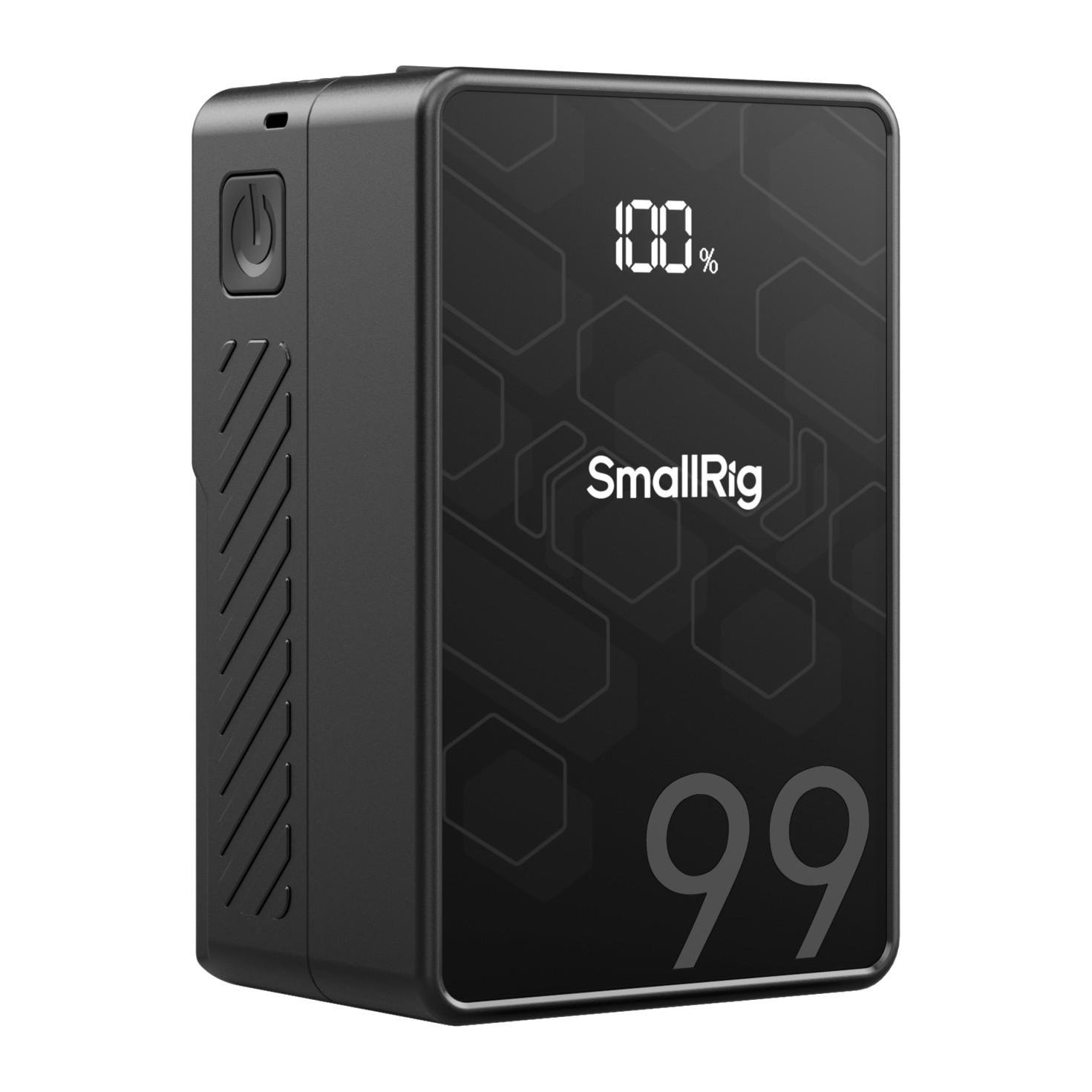 SmallRig VB99 SE mini V-mount battery with charge display, power button and hex-pattern front