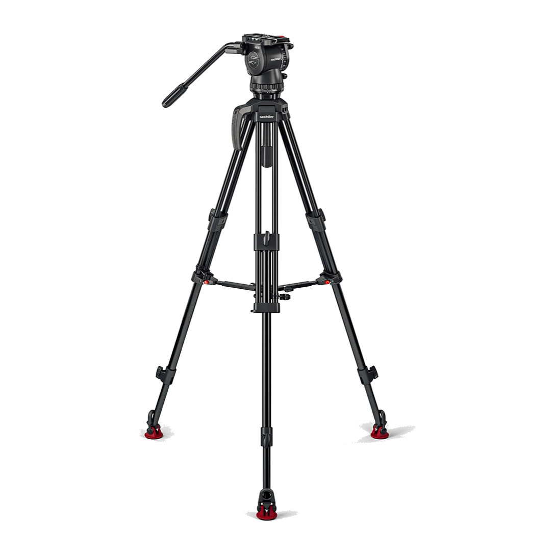 Sachtler System FSB 6 Mk II 75/2 AL MS: fluid head on aluminium two-stage legs with mid-level spreader